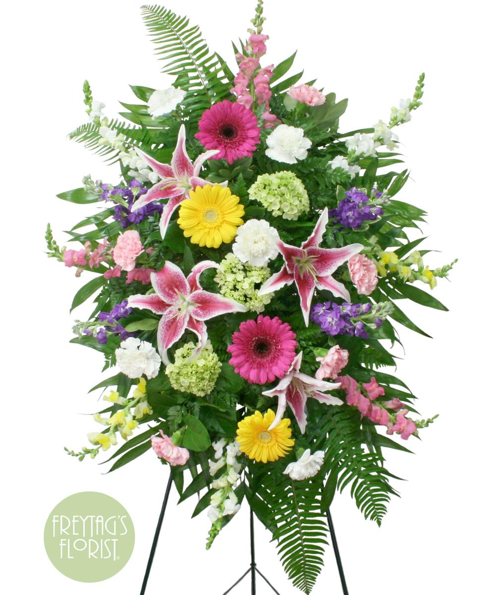 Austin TX Flower Delivery Spring Memory Easel Spray Freytag's Florist